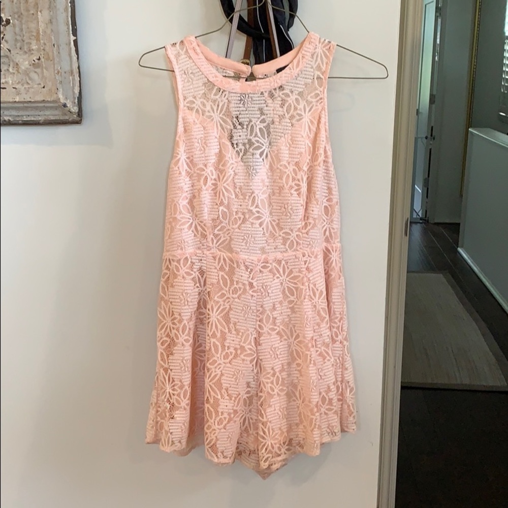 Pink Lace Romper